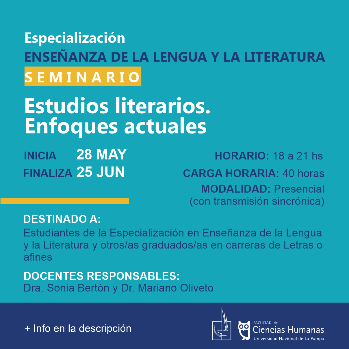 Estudios literarios. Enfoques actuales - Especialización en Enseñanza de la Lengua y la Literatura - SUSPENDIDO